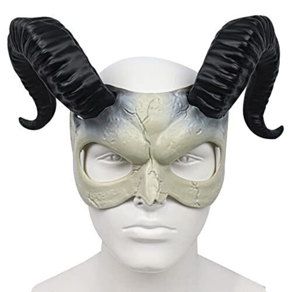 8168 Demon Skull Mask Devil Antelope Sheep Horn Full Head Mask Animal Skull